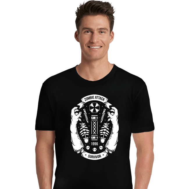Shirts Premium Shirts, Unisex / Small / Black Zombie Attack Survivor