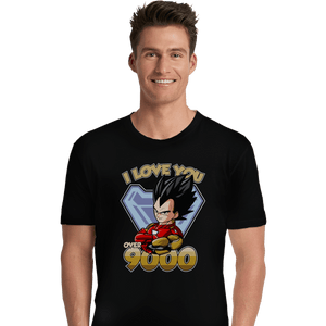 Shirts Premium Shirts, Unisex / Small / Black I Love You Over 9000