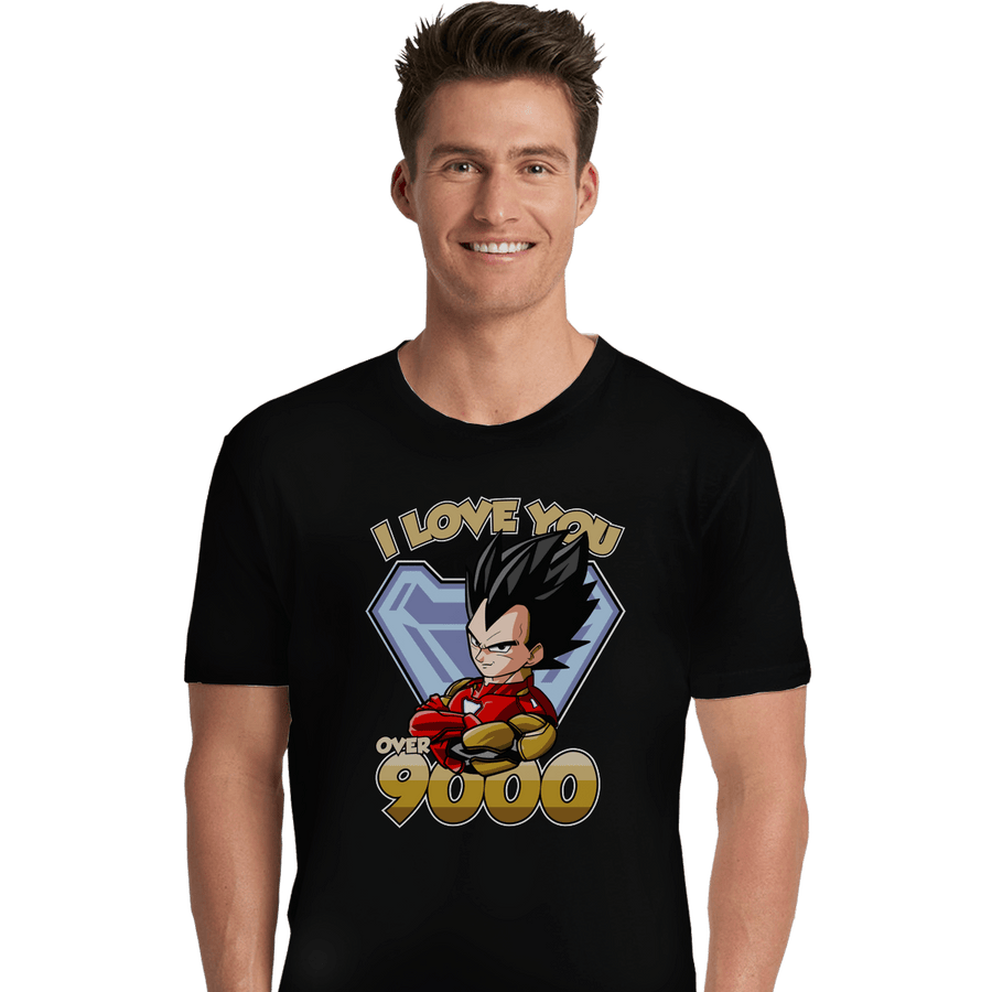 Shirts Premium Shirts, Unisex / Small / Black I Love You Over 9000