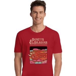 Shirts Premium Shirts, Unisex / Small / Red Donuts And Dragons