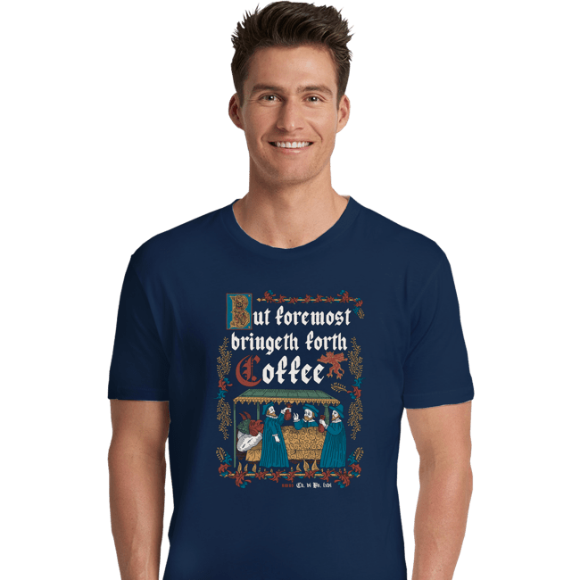 Daily_Deal_Shirts Premium Shirts, Unisex / Small / Navy Illuminated Coffee