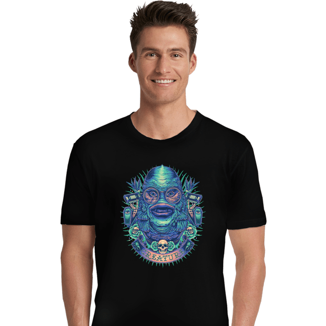 Shirts Premium Shirts, Unisex / Small / Black Neon Creature