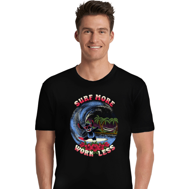 Daily_Deal_Shirts Premium Shirts, Unisex / Small / Black Surf More Work Less