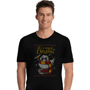 Shirts Premium Shirts, Unisex / Small / Black Owl Magic Christmas