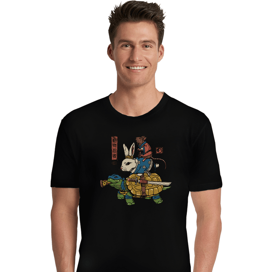 Shirts Premium Shirts, Unisex / Small / Black Kame, Usagi, and Ratto Ninjas