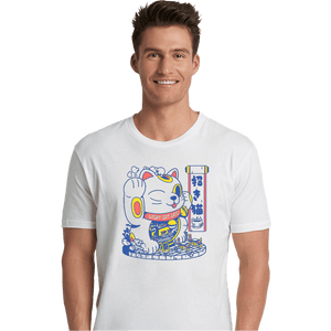 Shirts Premium Shirts, Unisex / Small / White Lucky Cat Coffee Shop