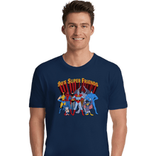 Load image into Gallery viewer, Shirts Premium Shirts, Unisex / Small / Navy 90s Super Friends
