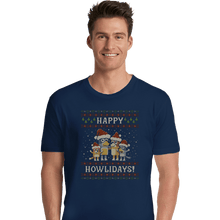 Load image into Gallery viewer, Daily_Deal_Shirts Premium Shirts, Unisex / Small / Navy Happy Howlidays
