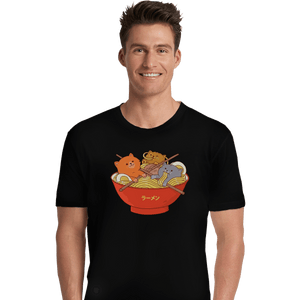 Shirts Premium Shirts, Unisex / Small / Black Ramen Cats