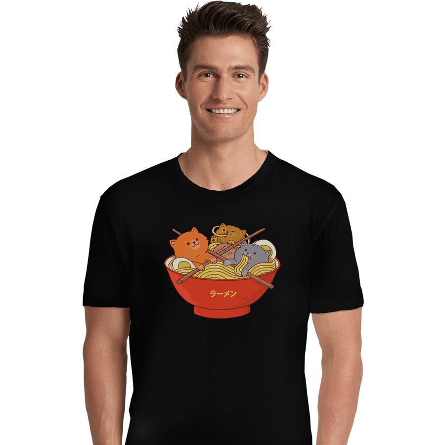 Shirts Premium Shirts, Unisex / Small / Black Ramen Cats