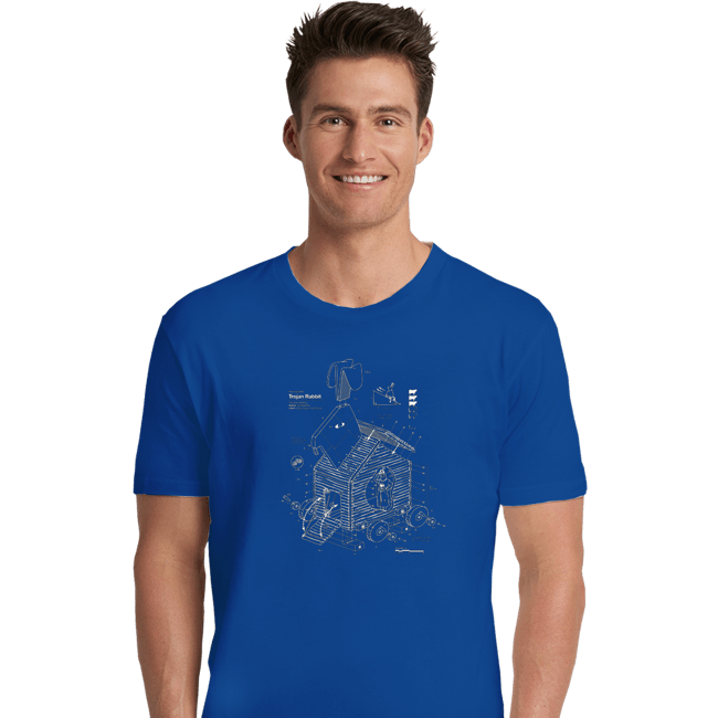 Shirts Premium Shirts, Unisex / Small / Royal Blue Trojan Rabbit