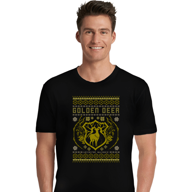 Shirts Premium Shirts, Unisex / Small / Black Golden Deer Sweater