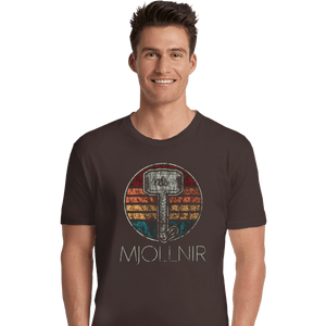 Shirts Premium Shirts, Unisex / Small / Dark Chocolate Retro Mjollnir