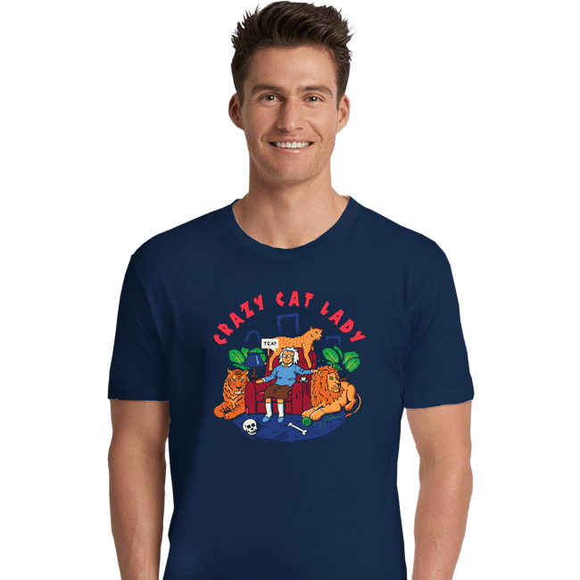 Secret_Shirts Premium Shirts, Unisex / Small / Navy Crazy Cat Lady