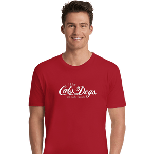 Shirts Premium Shirts, Unisex / Small / Red I Like Cats, Dogs, And Maybe 3 People