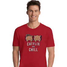 Load image into Gallery viewer, Shirts Premium Shirts, Unisex / Small / Red Catflix And Chill
