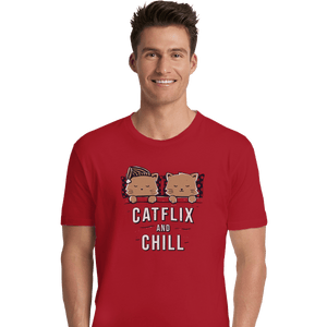 Shirts Premium Shirts, Unisex / Small / Red Catflix And Chill