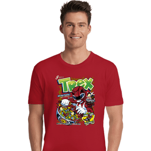 Daily_Deal_Shirts Premium Shirts, Unisex / Small / Red T-Rex Cereal
