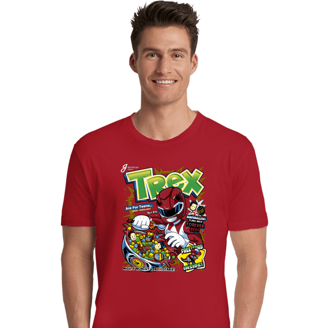 Daily_Deal_Shirts Premium Shirts, Unisex / Small / Red T-Rex Cereal