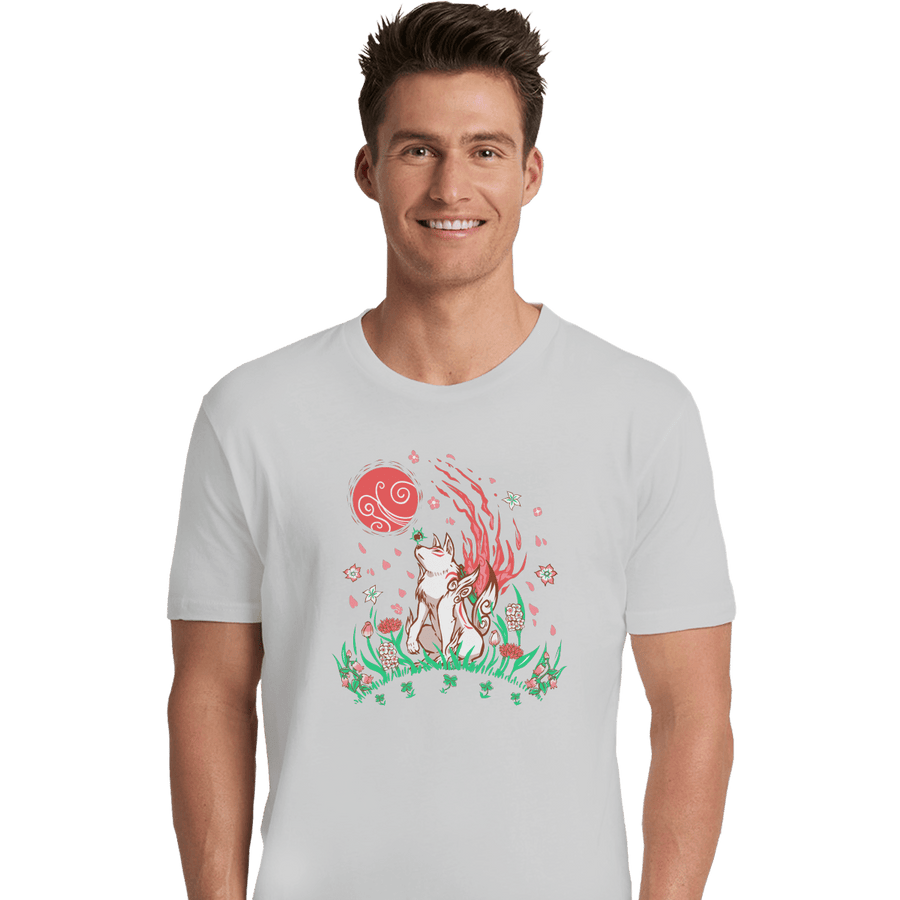 Secret_Shirts Premium Shirts, Unisex / Small / White Wolf Blossoming Breeze