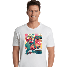 Load image into Gallery viewer, Daily_Deal_Shirts Premium Shirts, Unisex / Small / White Mushroom Warrior &amp; Dinosaur
