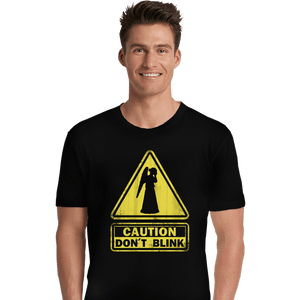 Shirts Premium Shirts, Unisex / Small / Black Caution - Don't Blink
