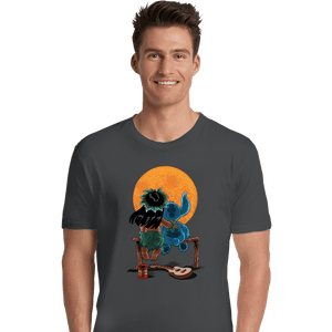 Daily_Deal_Shirts Premium Shirts, Unisex / Small / Charcoal Alien And Girl Gazing At The Moon