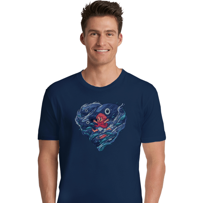 Shirts Premium Shirts, Unisex / Small / Navy Sea Heart