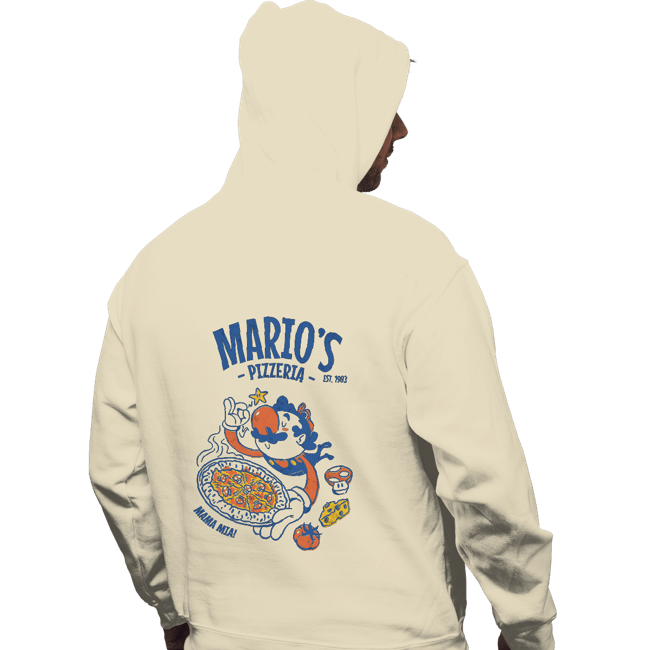 Daily_Deal_Shirts Pullover Hoodies, Unisex / Small / Sand Mario's Pizzeria