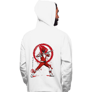 Daily_Deal_Shirts Pullover Hoodies, Unisex / Small / White Red Ranger Sumi-e