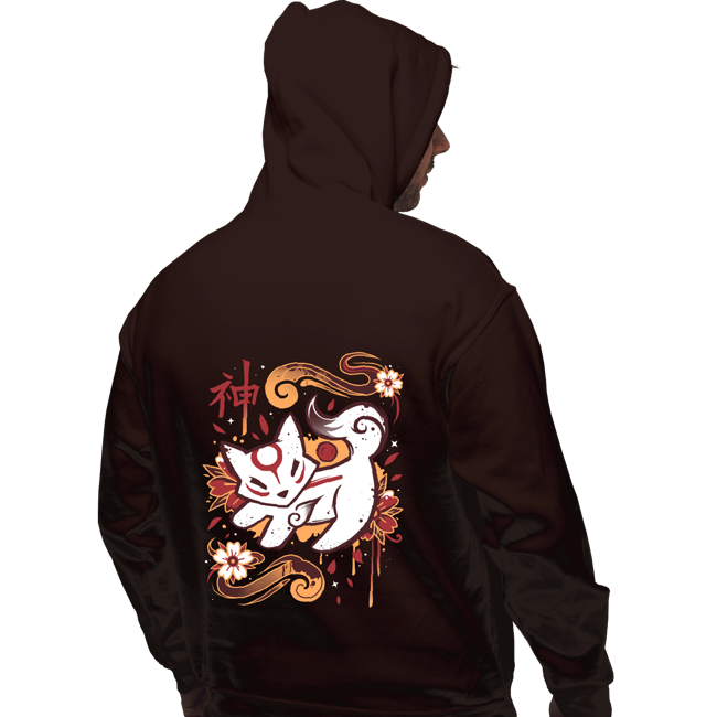 Last_Chance_Shirts Pullover Hoodies, Unisex / Small / Dark Chocolate Floral Wolf Spirit