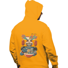 Load image into Gallery viewer, Shirts Pullover Hoodies, Unisex / Small / Gold Super Ramen Bot
