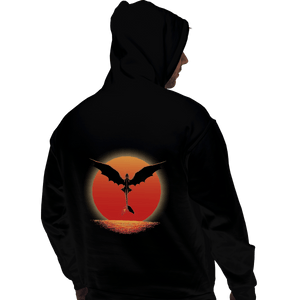 Shirts Zippered Hoodies, Unisex / Small / Black Dragon on Sunset