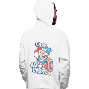 Shirts Pullover Hoodies, Unisex / Small / White Cap'n AmeriCrunch