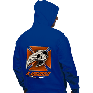 Daily_Deal_Shirts Pullover Hoodies, Unisex / Small / Royal Blue Konshu Skull