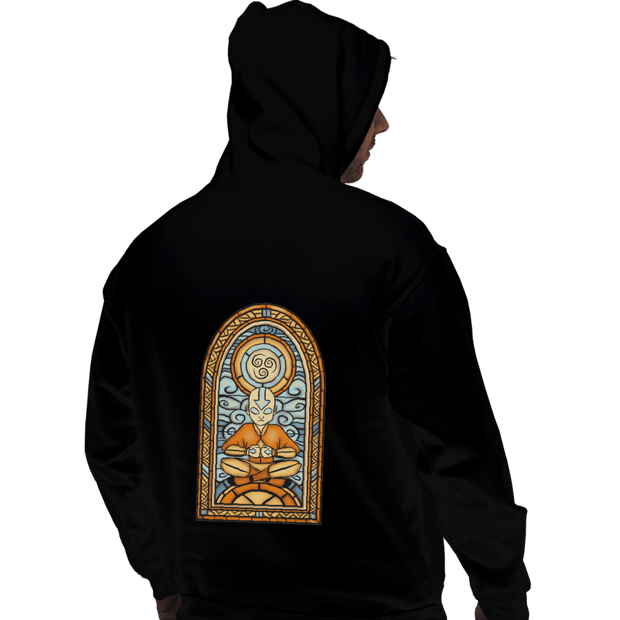 Shirts Zippered Hoodies, Unisex / Small / Black Stained Glass Aang