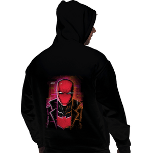 Daily_Deal_Shirts Pullover Hoodies, Unisex / Small / Black Glitch Red Hood