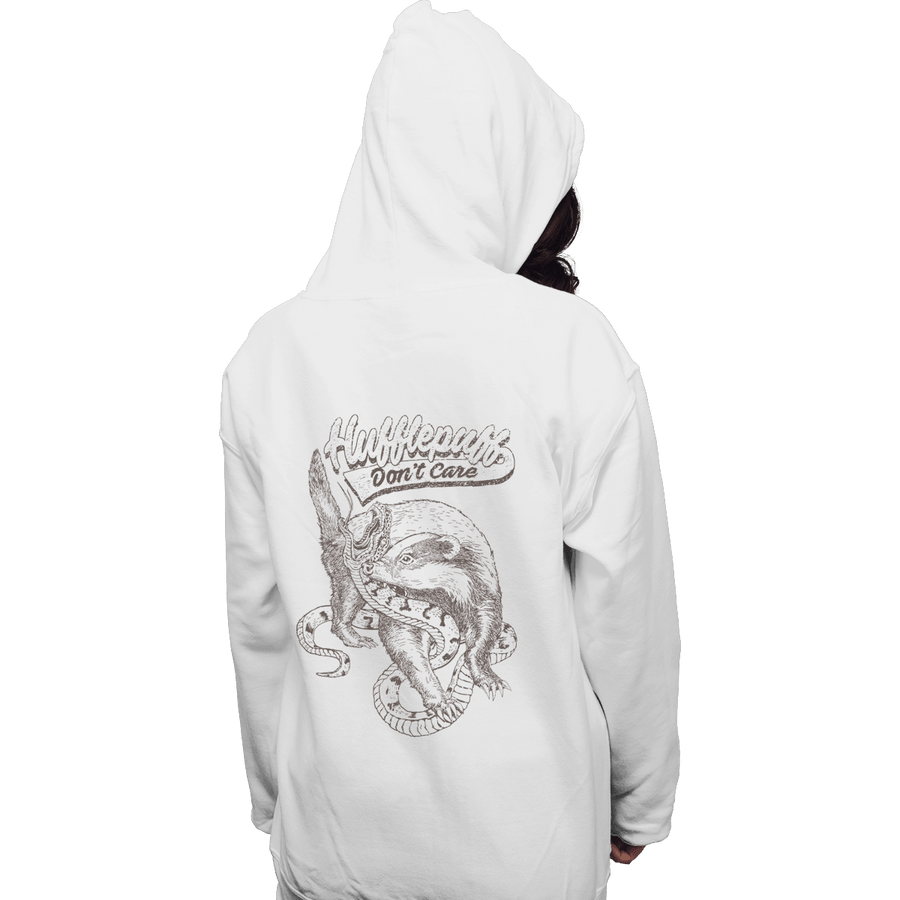Shirts Pullover Hoodies, Unisex / Small / White Hufflepuff Don't Care