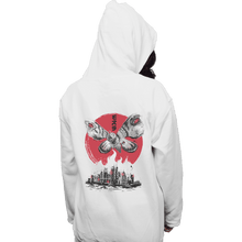 Load image into Gallery viewer, Shirts Pullover Hoodies, Unisex / Small / White Giant Moth Attack Sumi-e
