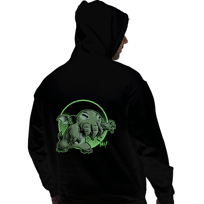 Daily_Deal_Shirts Pullover Hoodies, Unisex / Small / Black Cthulhu Says Hi
