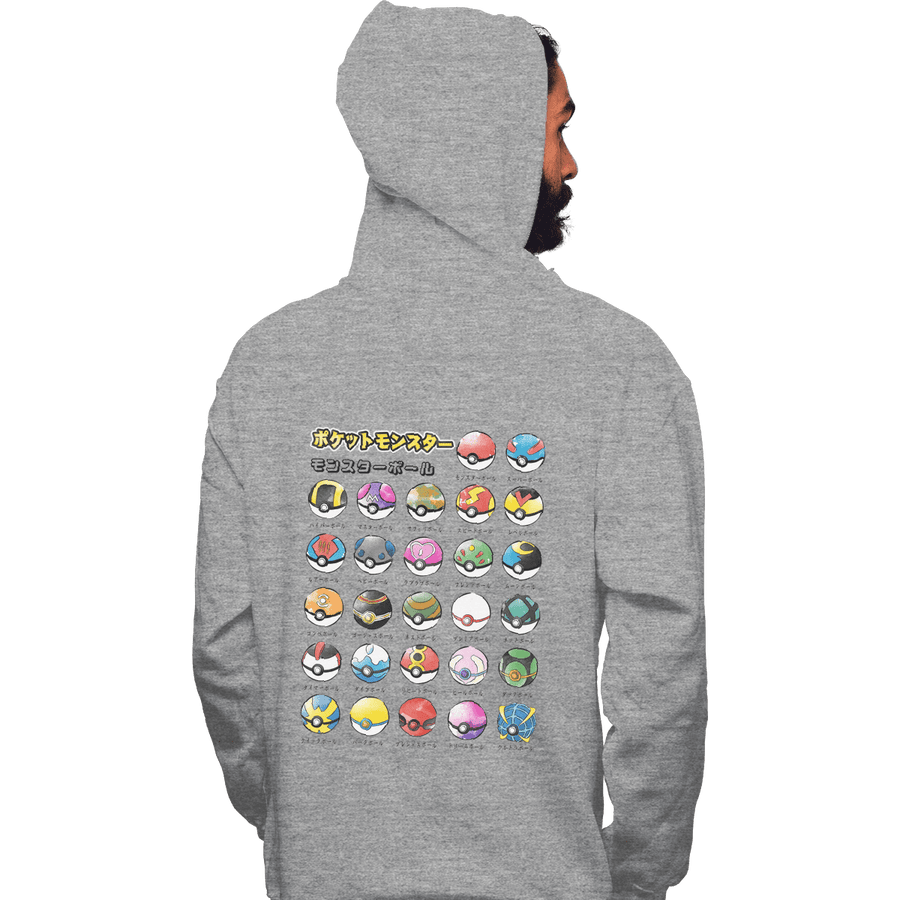 Shirts Pullover Hoodies, Unisex / Small / Sports Grey Types Of Pokeballs