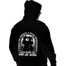 Load image into Gallery viewer, Shirts Pullover Hoodies, Unisex / Small / Black Indecisive Cat
