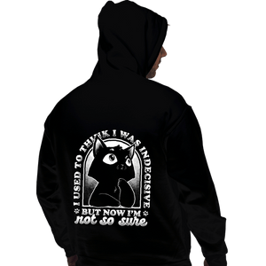 Shirts Pullover Hoodies, Unisex / Small / Black Indecisive Cat