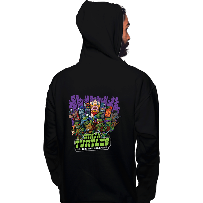 Daily_Deal_Shirts Pullover Hoodies, Unisex / Small / Black TMNT Vs The NYC Villains