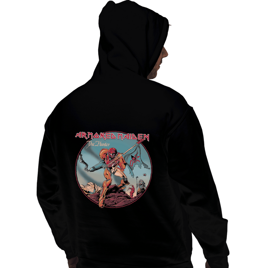 Shirts Zippered Hoodies, Unisex / Small / Black Armored Maiden