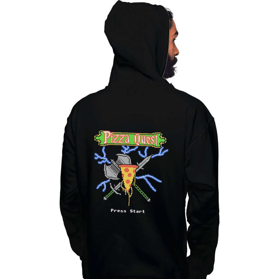 Shirts Pullover Hoodies, Unisex / Small / Black PIzza Quest