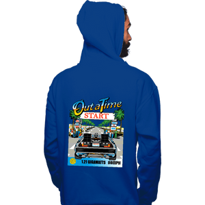 Daily_Deal_Shirts Pullover Hoodies, Unisex / Small / Royal Blue Out Run And Time