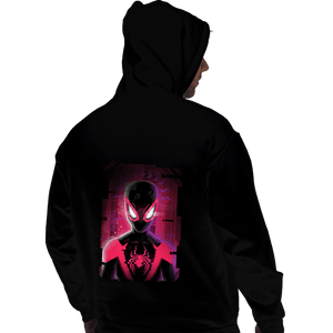 Daily_Deal_Shirts Pullover Hoodies, Unisex / Small / Black Glitch Miles Spider
