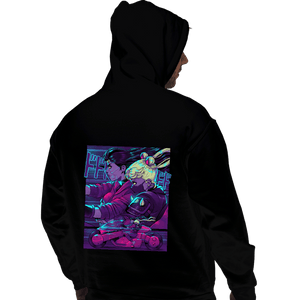 Daily_Deal_Shirts Pullover Hoodies, Unisex / Small / Black Neon Moon Eclipse On Mars