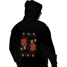 Load image into Gallery viewer, Shirts Pullover Hoodies, Unisex / Small / Black Devil Dog Christmas
